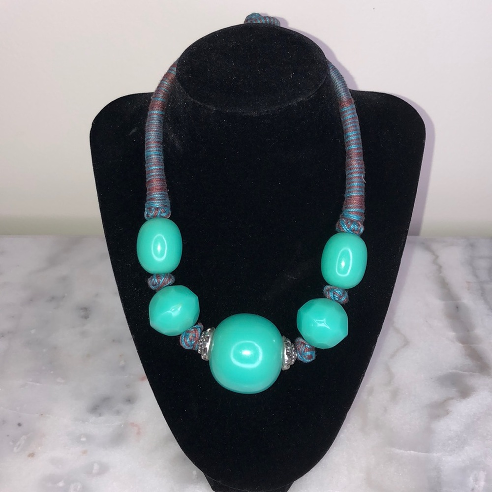 Large bead necklace - Color: turquoise